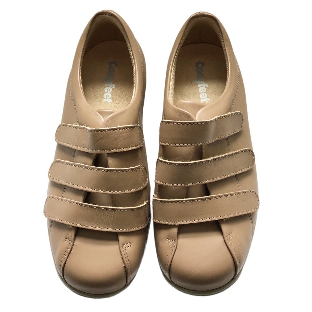 NEW Cosyfeet Alison Taupe Tan Leather Extra Roomy Shoe 8.5
